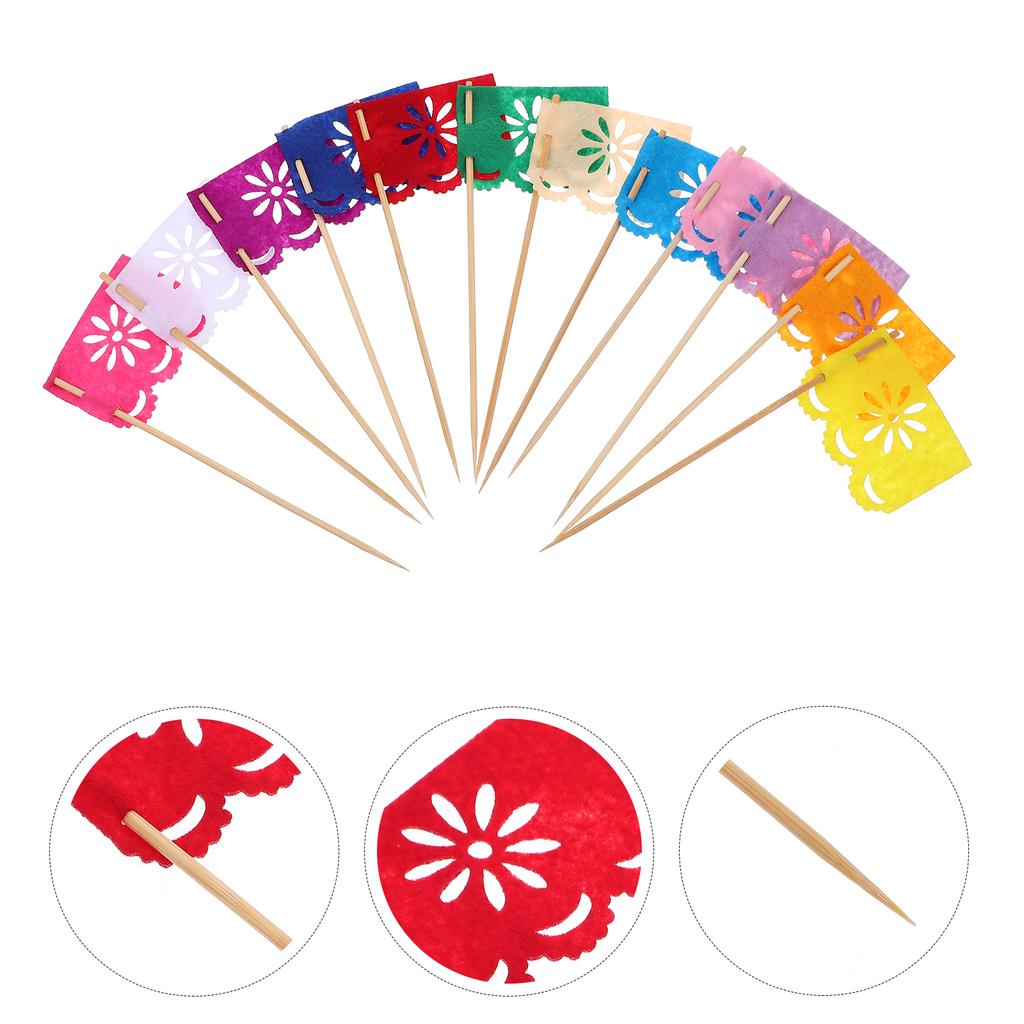 24 Stück Tag der Toten Kuchendeko Cupcake Happy Birthday Dekorationen Flagge Partyzubehör Picks Neuartig