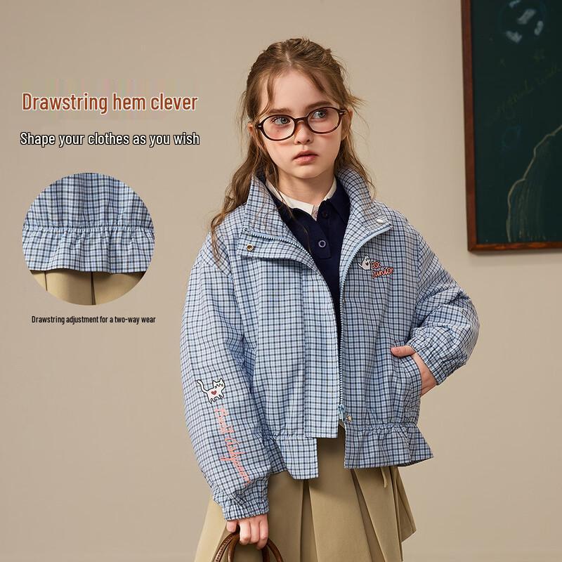 ASK JUNIOR Girls' Spring Plaid Jacket