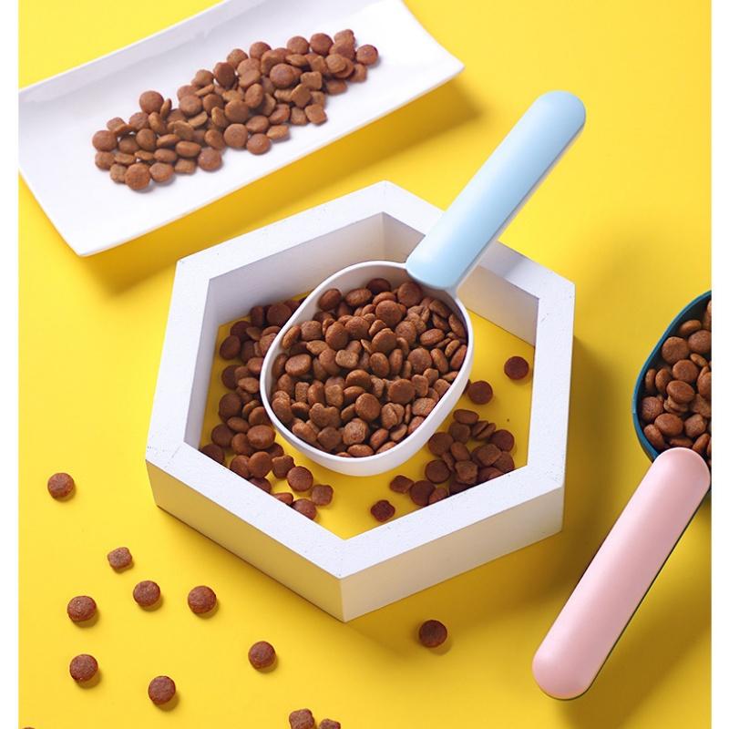 Hondenvoerschep Multifunctionele voerlepel voor huisdieren met afdichtingsclip Kwaliteit plastic kattenvoer Speciale maatlepel