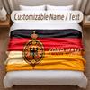 Germany national football team Printed Flannel Blanket Custom Name Text Soft Warm Throw For Bedroom Holiday Gift