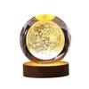 Crystal Ball With Wood Stand Laser Engraved 6CM Glass LED Crystal Ball Souvenir Gifts Home Decor Star Moon Night Light
