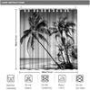 Beach Shower Curtain Tropical Palm Tree Landscape Black And White Waterproof Fabric Curtain Decoration With 12 Hooks