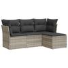 VidaXL Garden Lounge Set with Cushions 4 Pcs, Sofas with Adjustable Feet, Outdoor Furniture Set Patio Terrace, 3217542