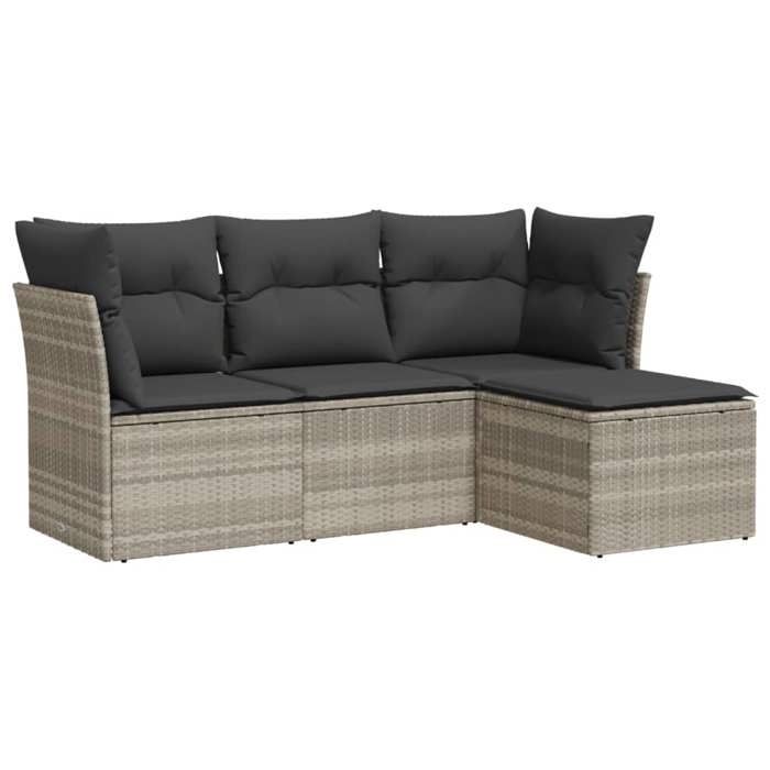 VidaXL Garden Lounge Set with Cushions 4 Pcs, Sofas with Adjustable Feet, Outdoor Furniture Set Patio Terrace, 3217542