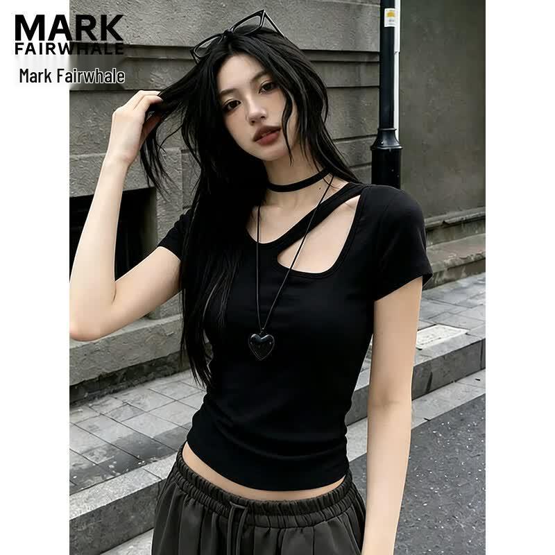 MARK FAIRWHALE Women s Cold Shoulder Cutout Crop Top XXL