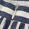 SEVEN TEN by MIHO KAWAHITO 5S311 Blue X White Cotton Striped Ruffle Skirt Skirt S blue/whiteUsed