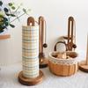 Kitchen Countertop Paper Towel Holder with Anti-Slip Weighted Wooden Base Easy To Install Standing Paper Towel Roll Stand