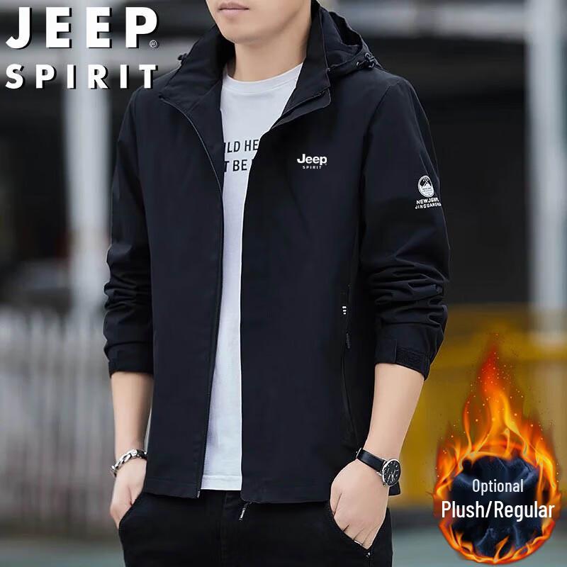 JEEP SPIRIT Men's Hooded Windproof Outdoor Jacket