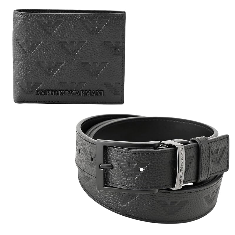 

[Emporio Armani] wallet & belt gift set Y4R538-Y142V-81072 black [product]
