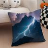 Lightning Cushion Cover Linen Pillow Case Soft Breathable Protective Couch Room Decoration