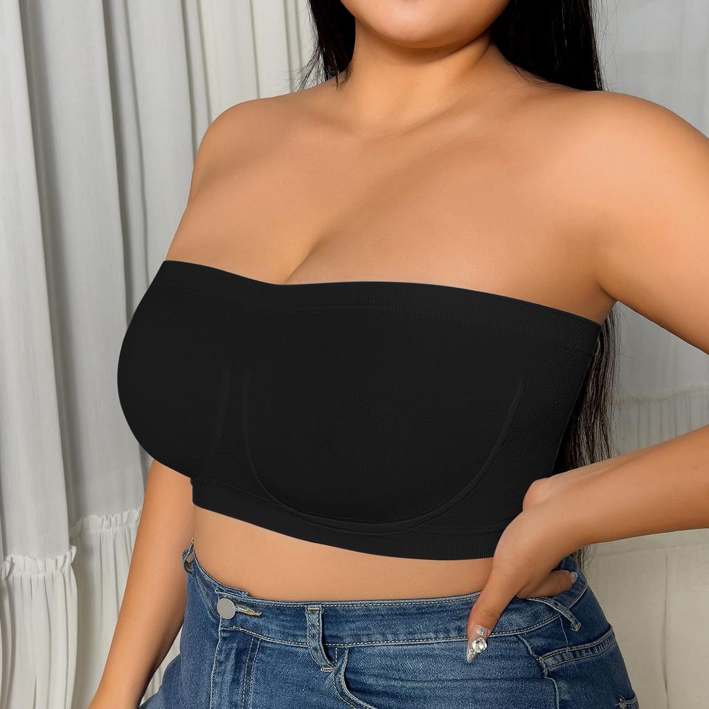 Zeriluna Strapless Non-slip Bandeau Bra Highly Elastic and Comfortable Off-shoulder Clothing Available In Multiple Colors