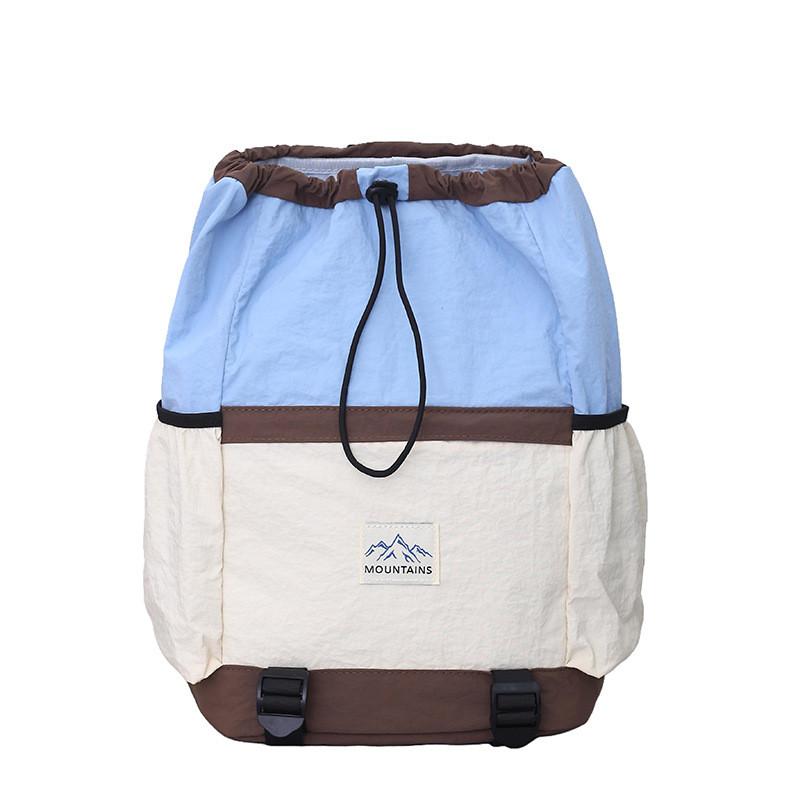 Nylon Drawstring Backpack For Kids With Casual Style And Curved Shoulder Straps For School Use
