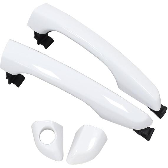 ApplianPar Front Driver and Passenger Side Exterior Door Handle White for Hyundai Elantra 2017-2020