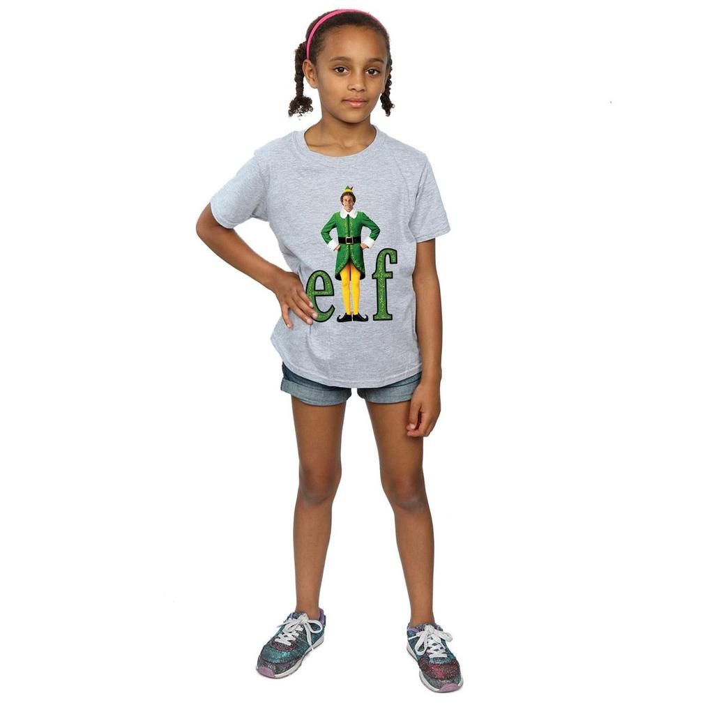 Elf Girls Buddy Logo Cotton T-Shirt
