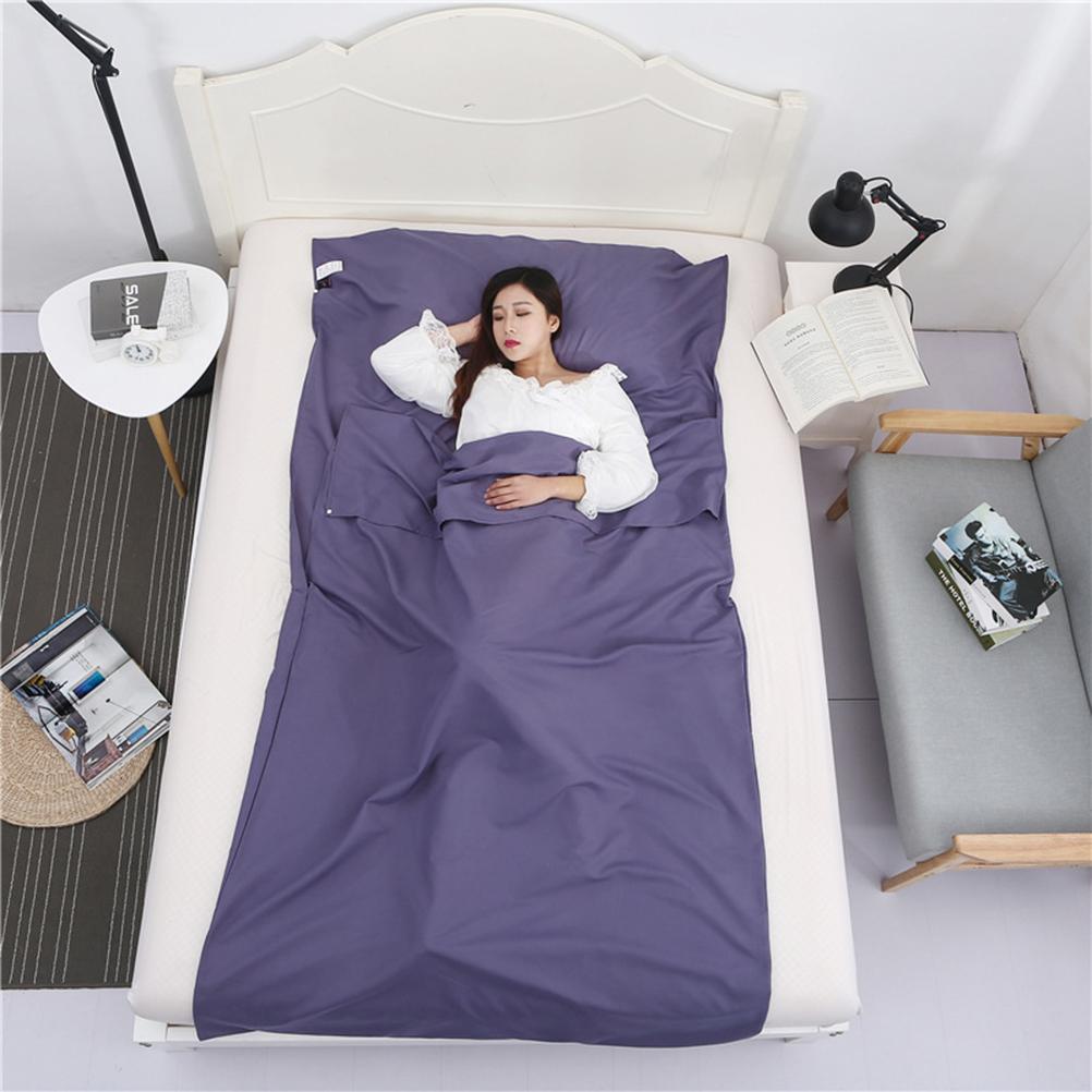 Portable Sleeping Sheet Polyester Fiber Sleeping Bag with Storage Bag for Travel Hotel