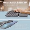 Ergonomische kabellose 2,4-G-Tastatur, komfortables, natürliches Tippen, Handballenauflage, wiederaufladbare Bluetooth-Tastatur für mehrere Geräte für Laptops