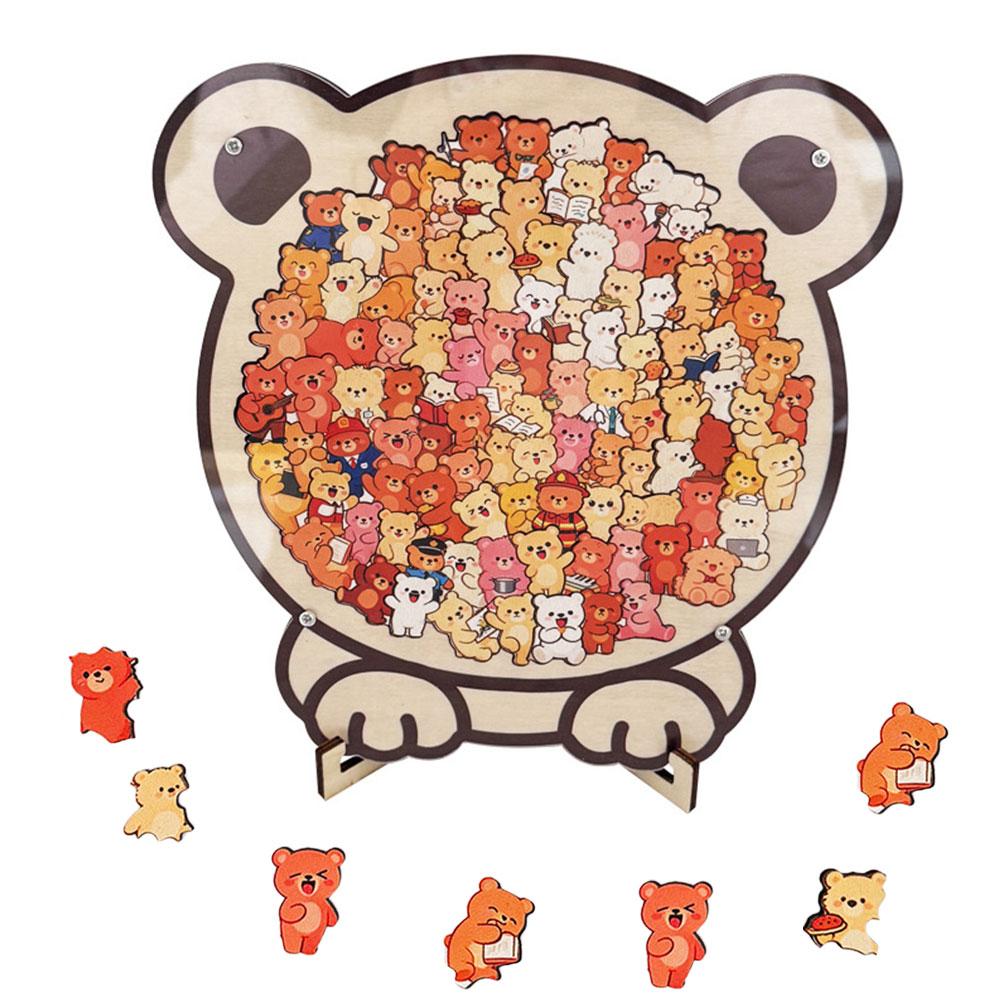 Cartoon Wooden Cat Puzzles Relaxation and Stress Relief Jigsaw Toys Educational Toy Cute Animal Home Decor Gift
