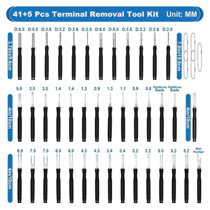 High Accuracy Aircraft Plugs Pin Extractor Kit Terminals Removal Tool Set Cfor Motorcycle & Auto Electrical Maintenance