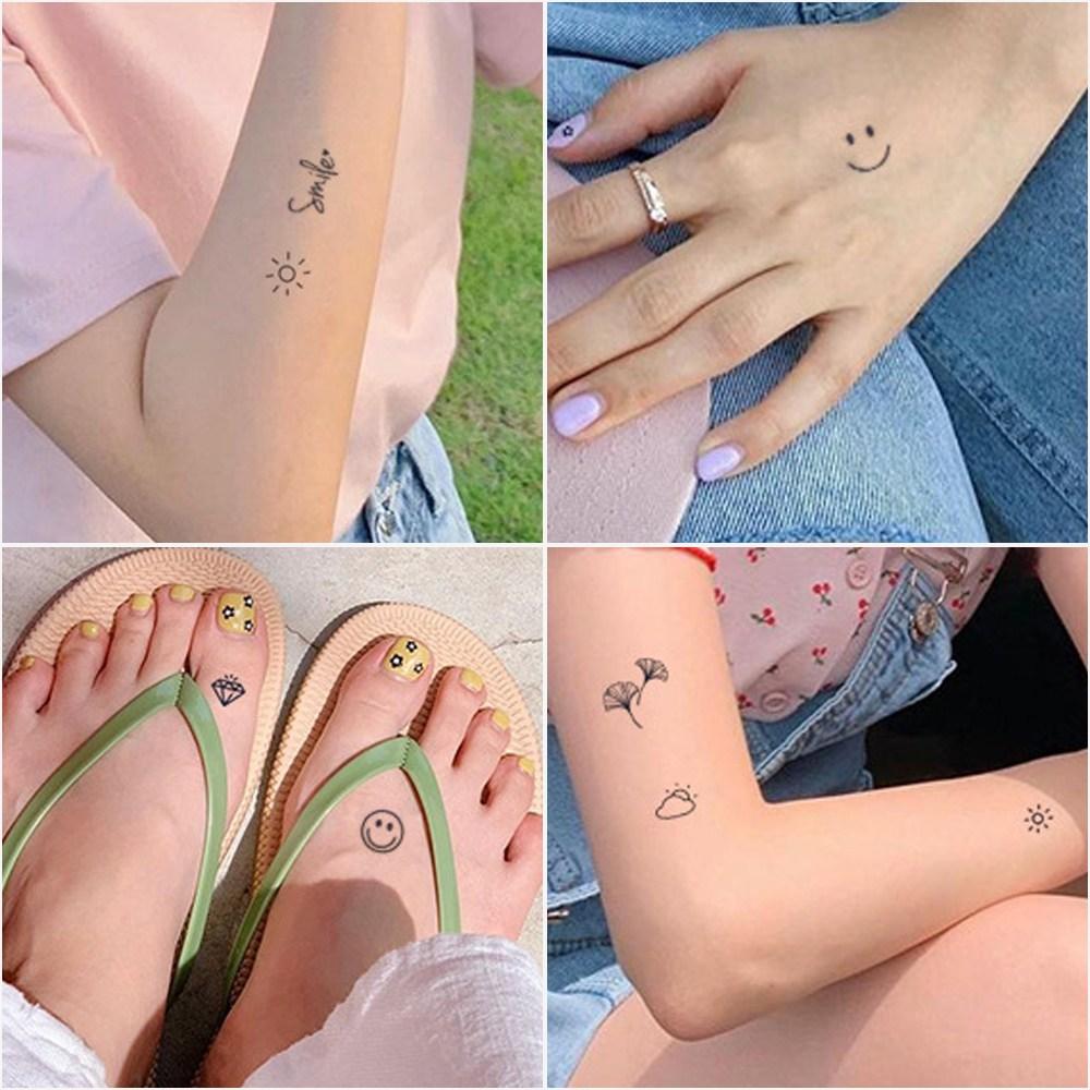 Le Diamant semi-permanentes Mini-Tattoo, niedlicher modischer Tattoo-Aufkleber, selbstklebendes Henna, 236P, 236 Arten, 1 Set, blau