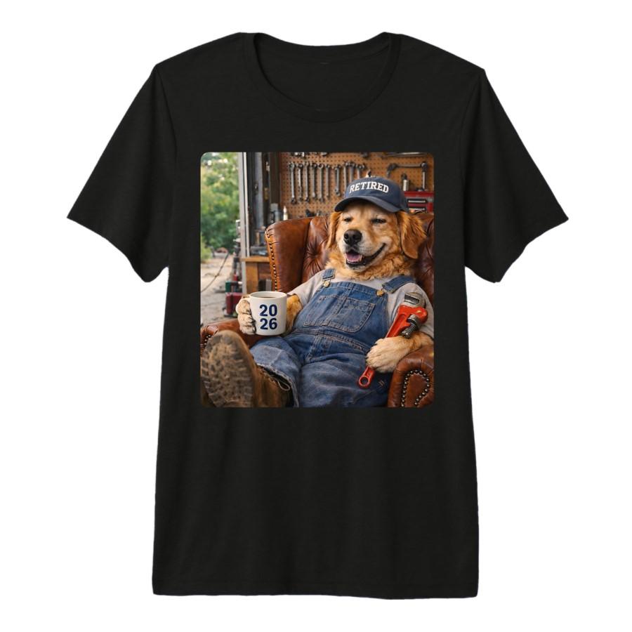 

Retired 2026 Labrador Dog in Garage Chair Drinking Coffee T-shirt For Men Women 100% Cotton T Shirts Short Sleeve Tops 0311-1... 5XL різнокольоровий
