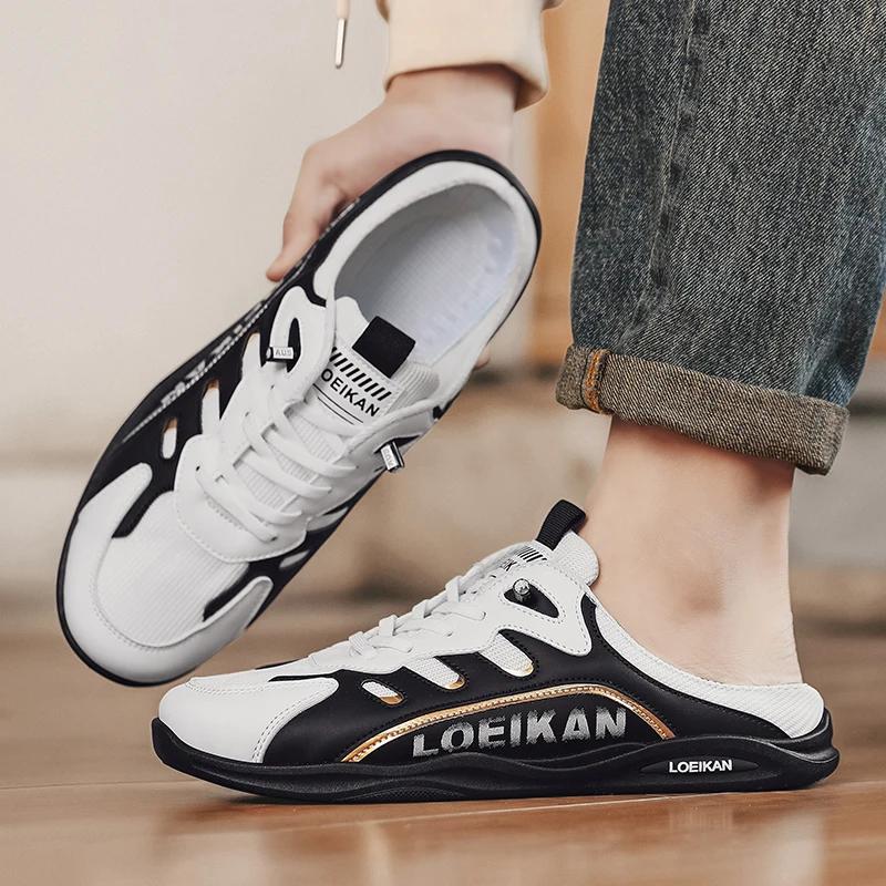 2025 Summer Slippers for Men Trendy Men's Flat Bottom Casual Shoes Soft Sole Support Shoes Men's Sneakers Zapatos De Hombre