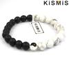 Xiaomi New Distance Classic Natural Stone White Black Yin Yang Beaded Bracelet for Men Women Best Friend Gift