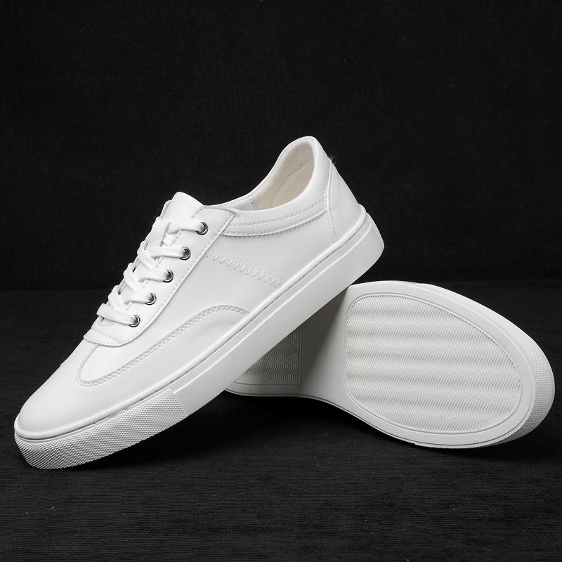 Fashion Men Casual Sports Sneakers Black White Men Lace-up Lightweight Comfortable Driving Travel Leather Shoes Size 38-48 Men Shoes