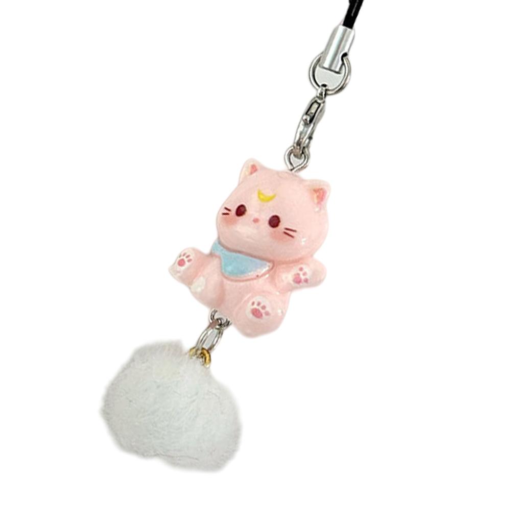 Adorable Cats Keychain with Resin Pendant Portable Accessory for Backpacks and Bags Gifts for Girls and Couples
