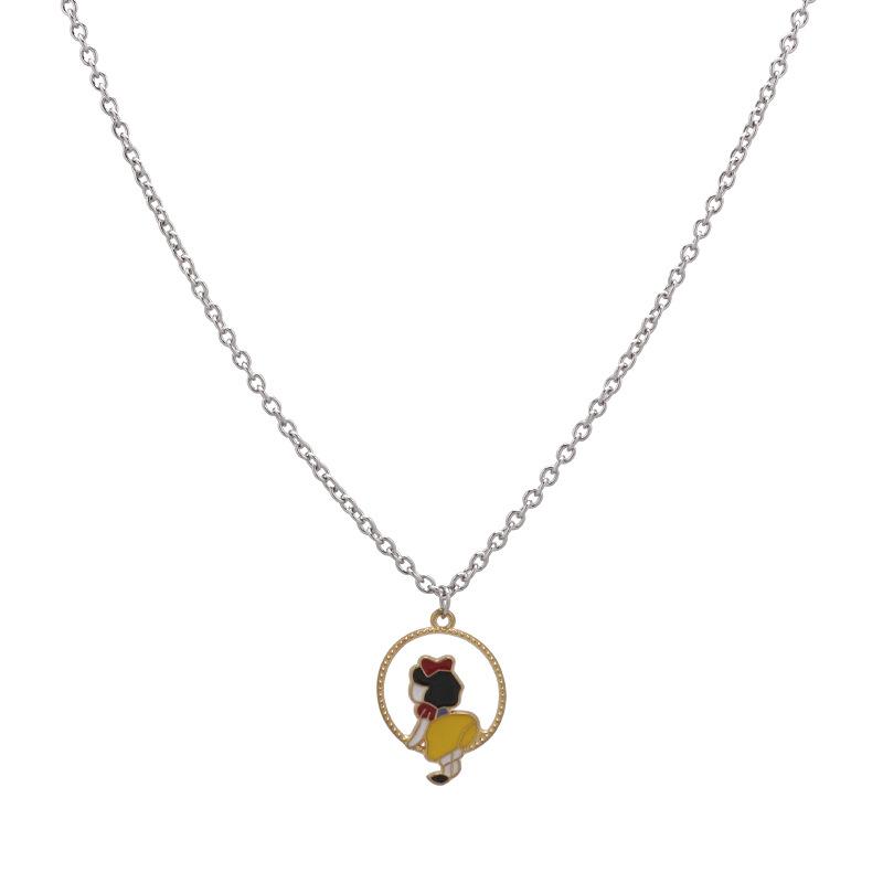 

Snow White titanium steel does not fade hip-hop necklace light luxury 1111 new sweater chain couple accessories снег белый