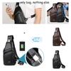Barnoroo New Men's Casual Chest Bag Fashionable Crossbody Bag With Usb Port Trendy Men's Bag