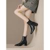 Retro thick-heeled short boots women's thin boots high-heeled women's shoes Martin boots tide