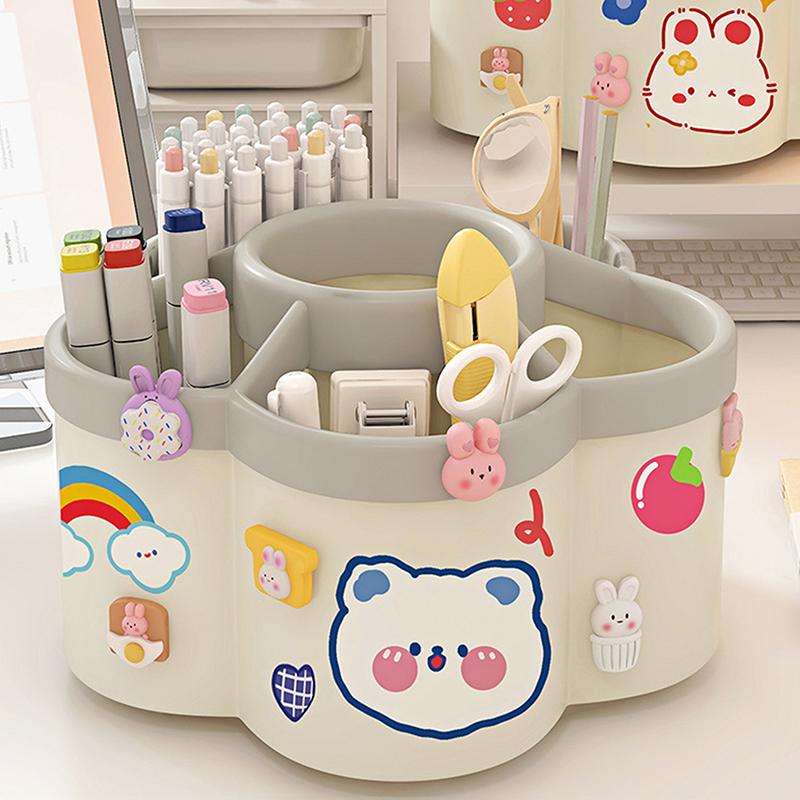 1 Stück um 360 ° drehbarer Stifthalter – multifunktionaler Schreibtisch-Organizer, geeignet für Make-up-Stifte und Schreibwaren für Studenten