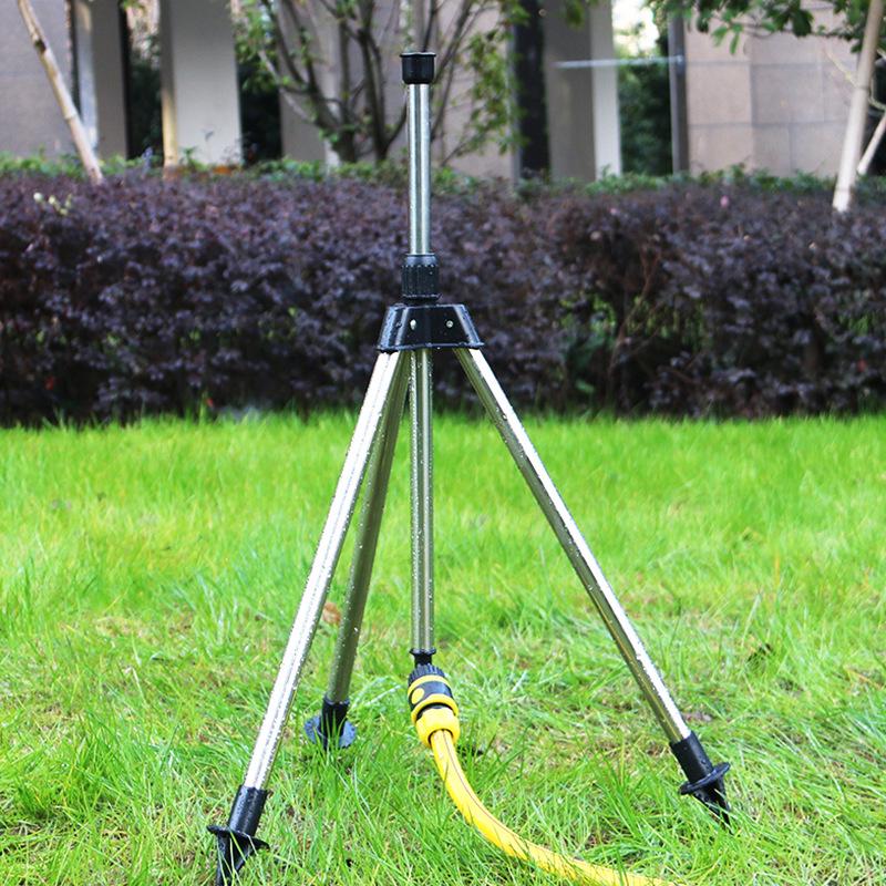 Automatic Rotating Lawn Sprinkler with Stainless Steel Tripod and Zinc Water Bird Design