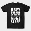 Men Black Print T-shirt They Live Subliminal No-Cut Transfer Paper Print Cotton Tshirt