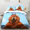Cartoon Grizzy N Lemmings Bedding Set Duvet Cover Bed Set Quilt Cover Pillowcase Comforter King Queen Size Boys Adult