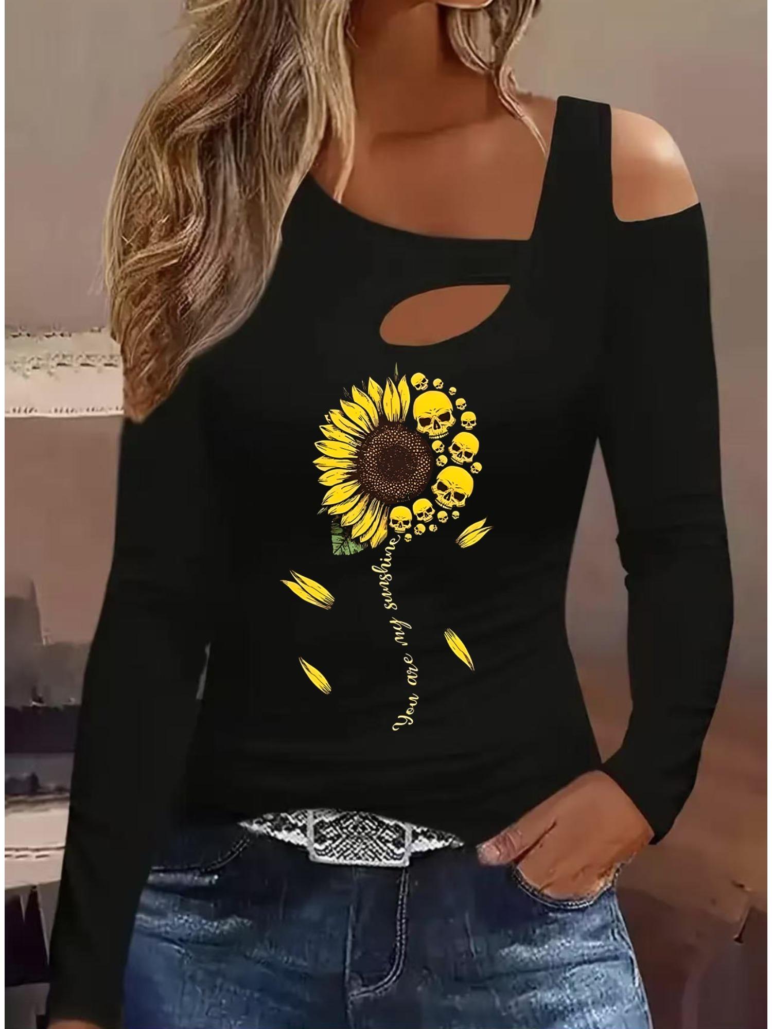 

Модные блузки с живописным принтом, футболки с длинным рукавом, повседневные топы-юбки S чёрный