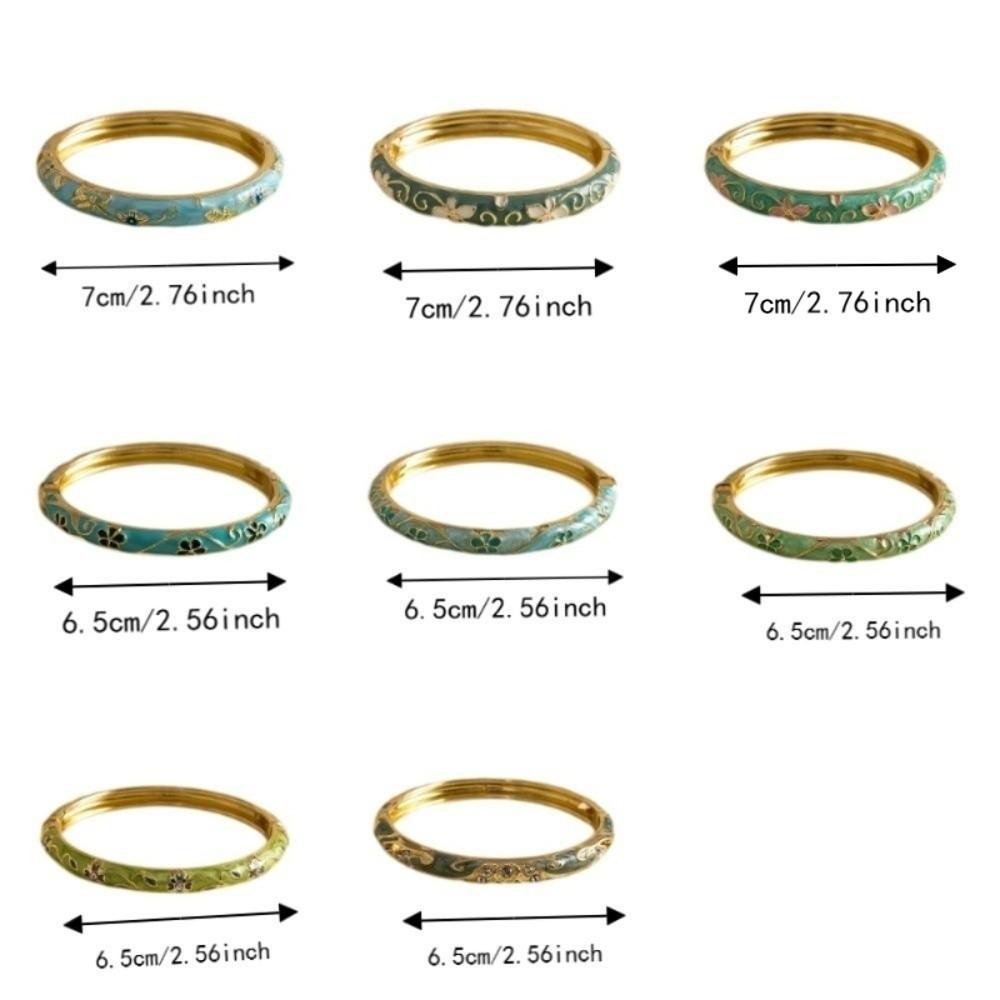 Traditional Vintage Cloisonne Bangle Chinese Women's Hand Bracelet Flower Bangle Jewelry Gifts