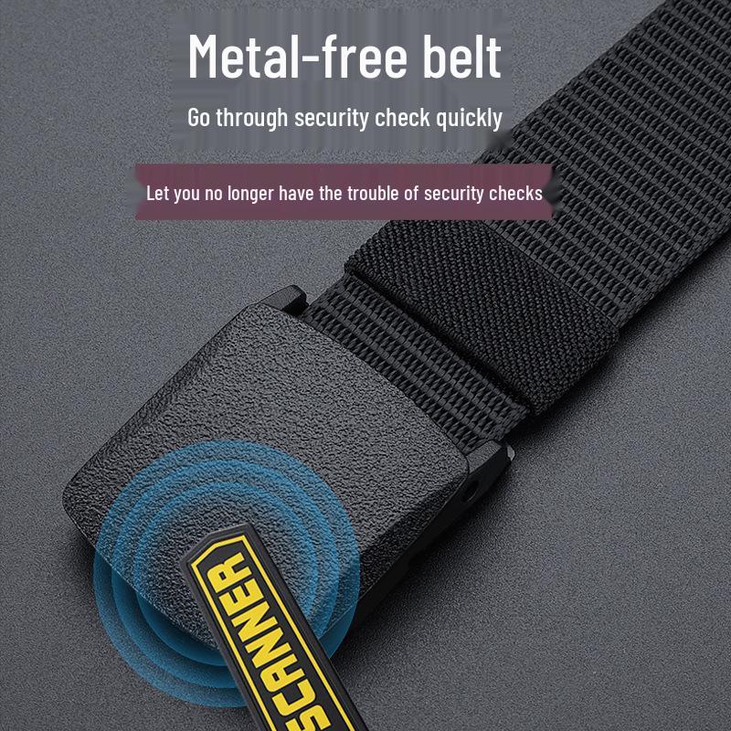 Metal-Free Nylon Belt: Unisex, Versatile & Lightweight for Security Checks