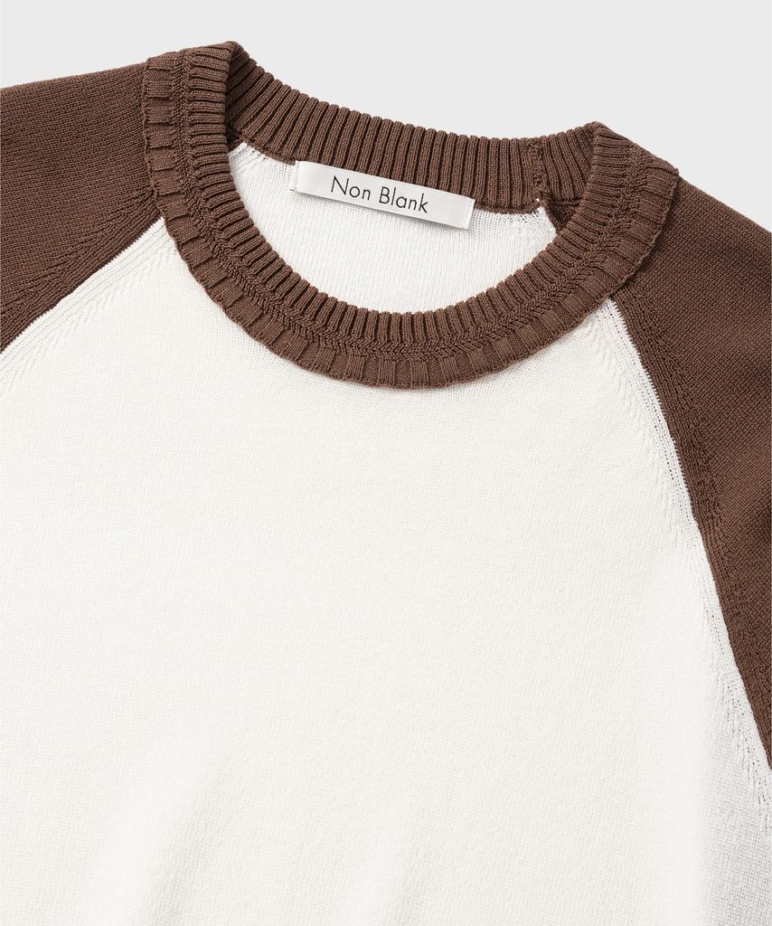 NONBLANK Raglan Hs Knit_Ivory/Brown