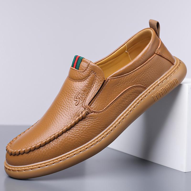 Herrenschuhe Weite Weite Leder Slipper Freizeitschuhe Leichtgewicht für geschwollene Füße mit Fußgewölbeunterstützung Schmerzlinderung