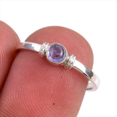 Natural Tanzanite Gemstone 925 Solid Sterling Silver Jewelry Ring Size 6 V8f52