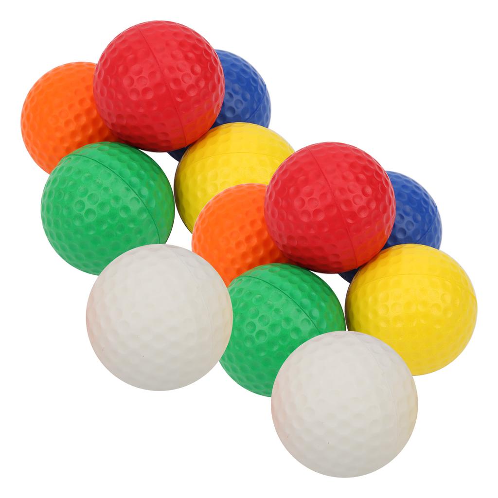12 Stück Golf PU Ball Schwamm Schaumstoffball Zubehör Weiß Rot Orange Gelb Grün Blau