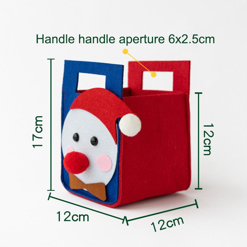 1PCS Christmas Gift Bag Creative Felt Cloth Children Candy Gift Bag Christmas Eve Handheld Portable Apple Bag