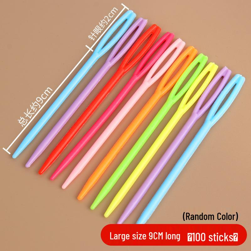 Colorful Hand-Woven Crochet Accessories: Plastic Stitch Markers, Darning Needles, Crochet Hooks, Safety Pins, Anti-Unraveling Pins.