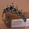 Bridal Headwear Black-Colour Women's Ballroom Crown Baroque Crystal Tiaras And Crowns Bridal Wedding Hair Accessories Jewelry