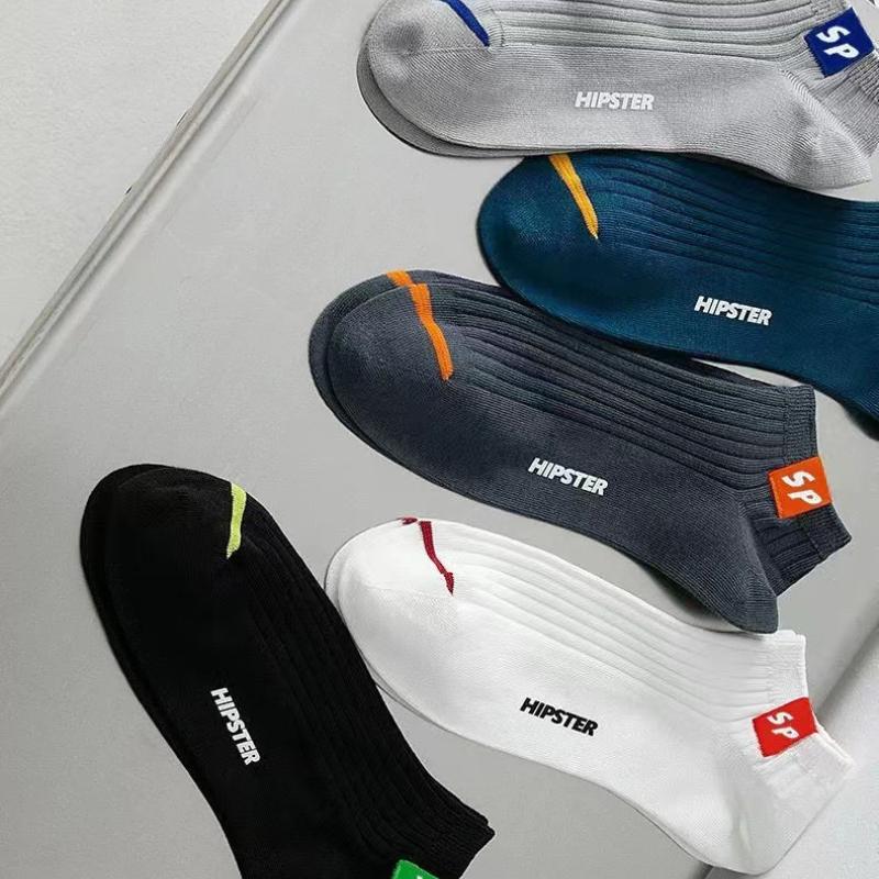 3 Pairs Men's Ankle Socks Hot Selling New Spring Autumn Low Tube Breathable Comfortable Simple Fashion Street Cotton Socks