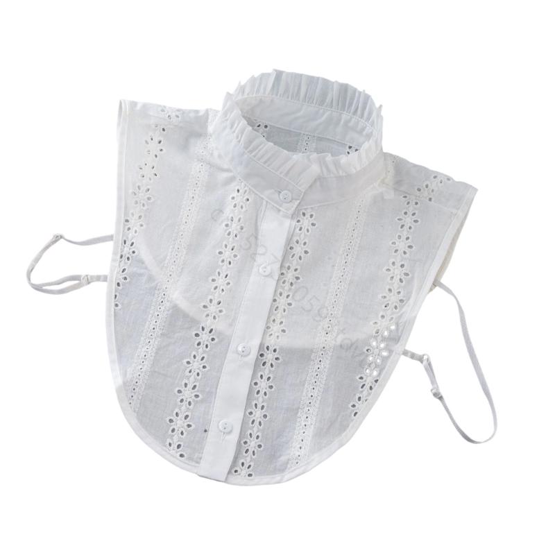 Elegant White Lace Detachable Collar Half Shirt For Women Fashion Apparel XXFB