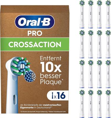 Braun Electric Toothbrush Replacement PRO Cross Oral-B Brushes, Multi-Action Brush, Action, 16-Pack, EB50RX-16 [Used]