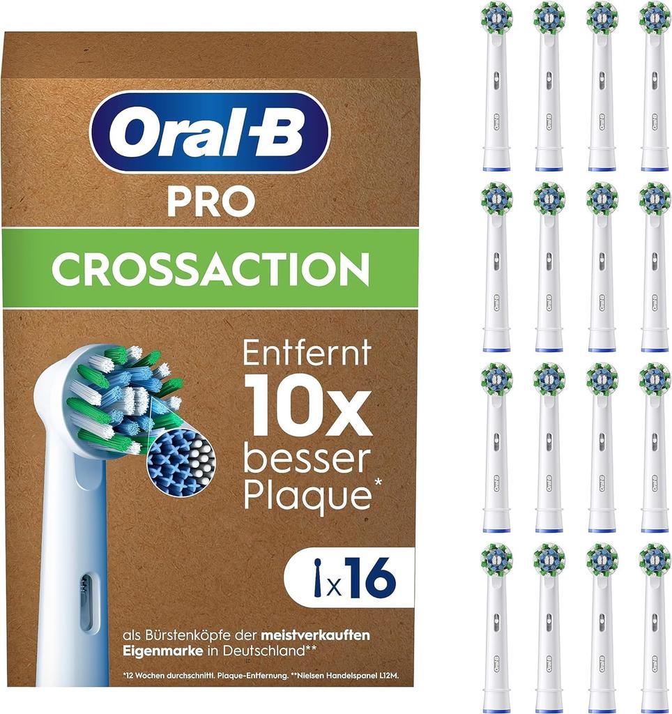 Brown Electric Toothbrush Replacement Brush PRO Brush CROSS ACTION 16 Pieces Oral-B Multi-Action EB50RX-16 [Product]