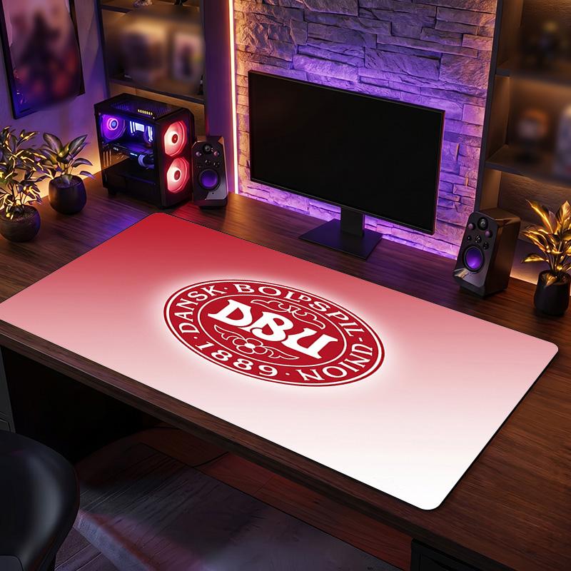 Denmark Football Crest Mouse Pad, Extended Non Slip Rubber Desk Mat for Gaming Office Laptop Fan Gift